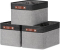DULLEMELO Fabric Baskets for Storage, Rectangular Fabric Storage Bins Collapsible, Perfect for Shelves, Closets, Nursery, Empty Gift Baskets (3-Pack Medium-15 inch X 11 inch X 9.5 inch , Black&Grey)-Ruum Studio Home