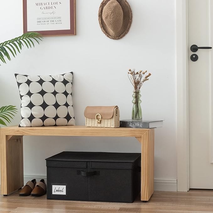 GRANNY SAYS Fabric Storage Bin with Lid, Linen Closet Organizers and Storage Baskets, Large Storage Box, Clothes Bins for Closet Organizing, Jumbo, Black, 1-Pack-Ruum Studio Home