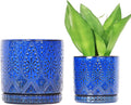 8 Inch + 6 Inch Indoor Plant Pot with Drainage Holes and Saucers, Ceramic Planter for Plants Succulent Orchid Flower Pots-Ruum Studio Home