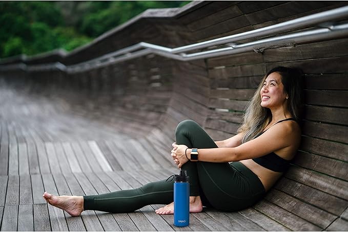 DRINCO Stainless Steel Water Bottle Spout Lid Vacuum Insulated Double Wall Water Bottle Wide Mouth (40oz 32oz 22oz 18oz 14oz) Leak Proof Keeps Cold or Hot (22 oz, 22oz Royal Blue)-Ruum Studio Home