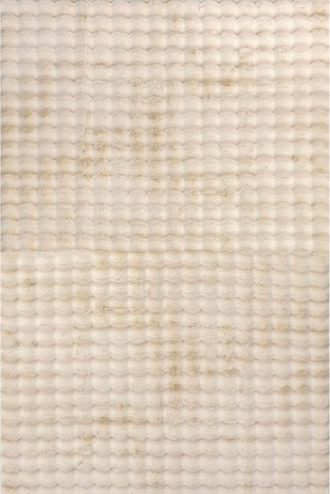 nuLOOM Jeni Checkered 6 Square Machine Washable Area Rug for Living Room Bedroom Dining Room Kitchen, Beige-Ruum Studio Home
