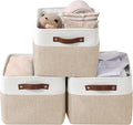 DECOMOMO Storage Bins Fabric Storage Baskets for Shelves, Linen Closet Organization Toys Nursery (Beige and White, Large - 3 Pack)-Ruum Studio Home