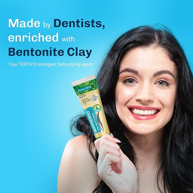 Bentodent Calcium Bentonite Clay Toothpaste Fluoride-Free SLS Free Natural Toothpaste for Family Including Kids (Combo Pack (Mint & Cardamom))-Ruum Studio Home