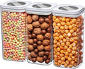 Amazing Abby - Carol - 112-Ounce Acrylic Canister (Set of 3), Plastic Airtight Food Container, Stackable for Pantry Storage, BPA-Free and Shatter-Proof, Perfect for Home and Commercial Use-Ruum Studio Home