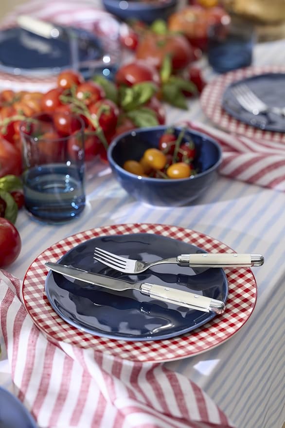 Cambridge Silverware Set, Jubilee White 16-Piece Flatware Set, Service for 4, 18/0 Stainless Steel, Silver Mirror Finish Beige Handles, Knives Spoons and Forks set, Dishwasher Safe, (Beige, 16 Pieces)-Ruum Studio Home