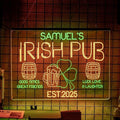 Personalized Irish Pub Signs with Your Name for home wall light up with personalized pub name, man cave accessories, beer themed neon customizable lighted sign-Ruum Studio Home