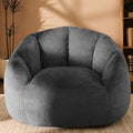 Giant Bean Bag Chair for Adults - Comfy Plush Round Shell Soft Accent Chair, Oversized Cozy Lounge Floor Sofa Reading Chair, Mini Couch for Living Room, Bedroom & Game Rooms, Gray-Ruum Studio Home