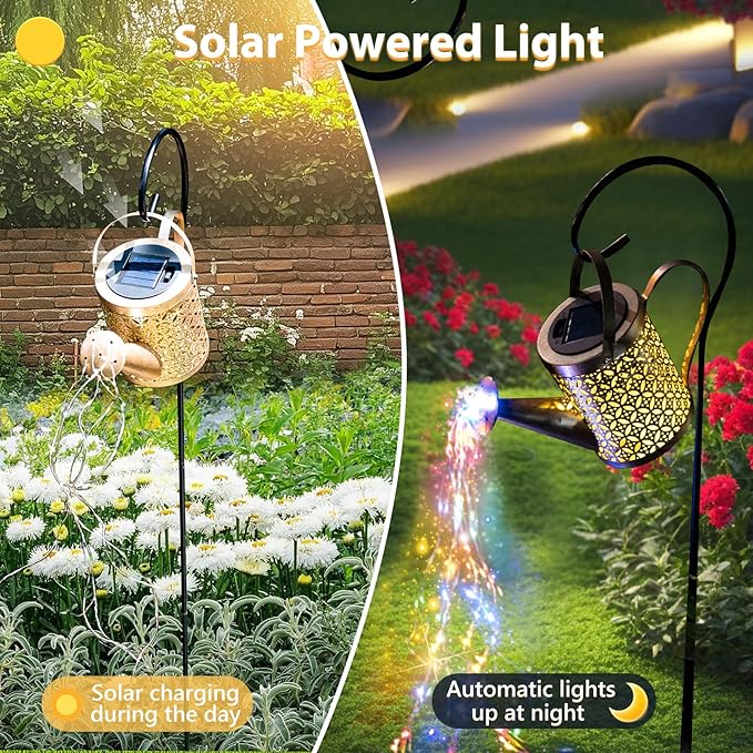 Solar Watering Can Light, Solar Yard Decorations Outdoor, Garden Decor Lights, IP65 Waterproof Hanging Lantern Lights, Flower Bed Decor, Gifts for Grandma, Women, Mom-Ruum Studio Home