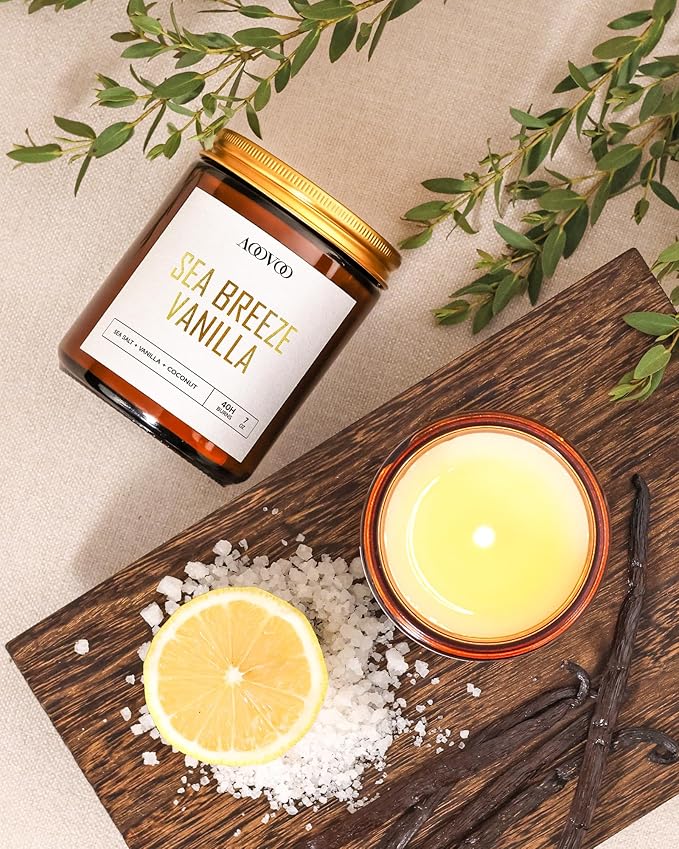 AOOVOO Candles Set - 6PC Scented Candles, Soy Candle, Aromatherapy Candle, Soy Wax Candle, Candle for Home Scented, Lavender/Vanilla/Eucalyptus/Sage/Jasmine/Sandalwood-Ruum Studio Home