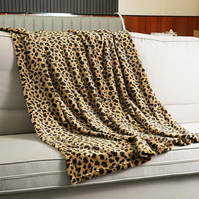MERRYLIFE Leopard Throw Blanket Decorative Fleece Throw | Ultra-Plush Colorful Girls Boys | Couch Blanket Travel Lap | (40" 50", Cheetah)-Ruum Studio Home