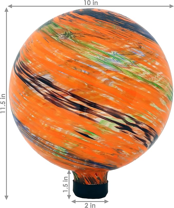 Sunnydaze 10-Inch Gazing Ball for Garden - Glass Gazing Globe for Outside - Garden Orb Yard Decor - Sunset Sky - Set of 2-Ruum Studio Home