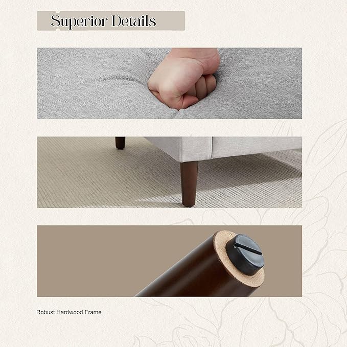 Mid-Century Accent Chair,Modern Linen Fabric Armchair for Living Room,Comfy Upholstered Reading Accent Chairs for Bedroom,Single Sofa Chair with Wood Legs (Light Grey, 2 Pack)-Ruum Studio Home