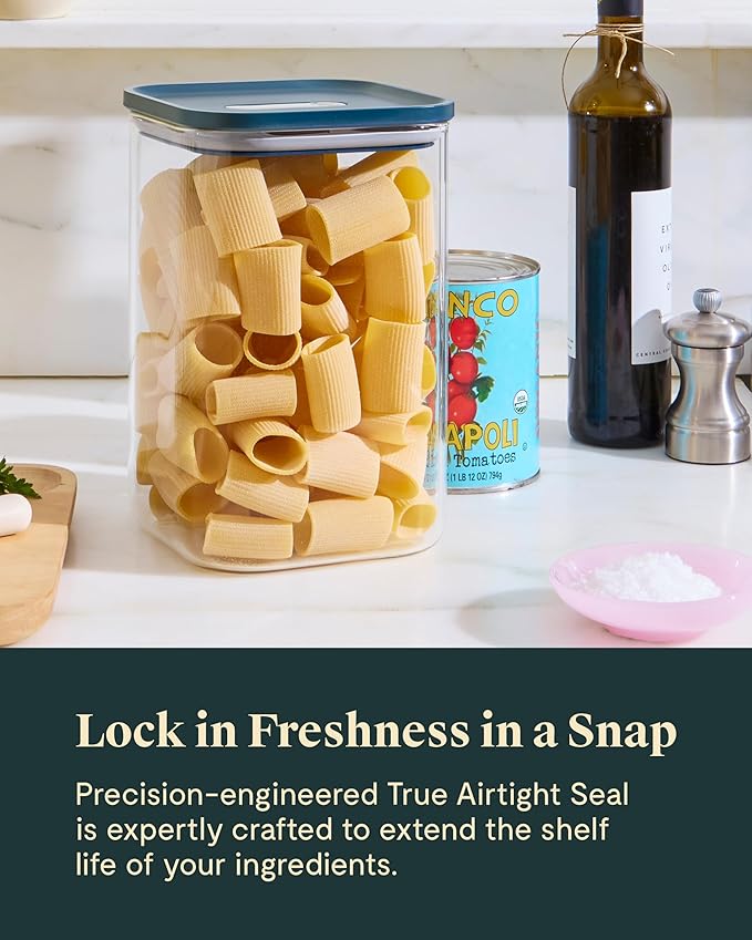 Caraway 4qt Glass Airtight Food Storage Container with Lid – Non-Toxic, BPA-Free Kitchen Storage Container – Stackable, Space-Saving Airtight Container for Dry Goods and More - Sage-Ruum Studio Home