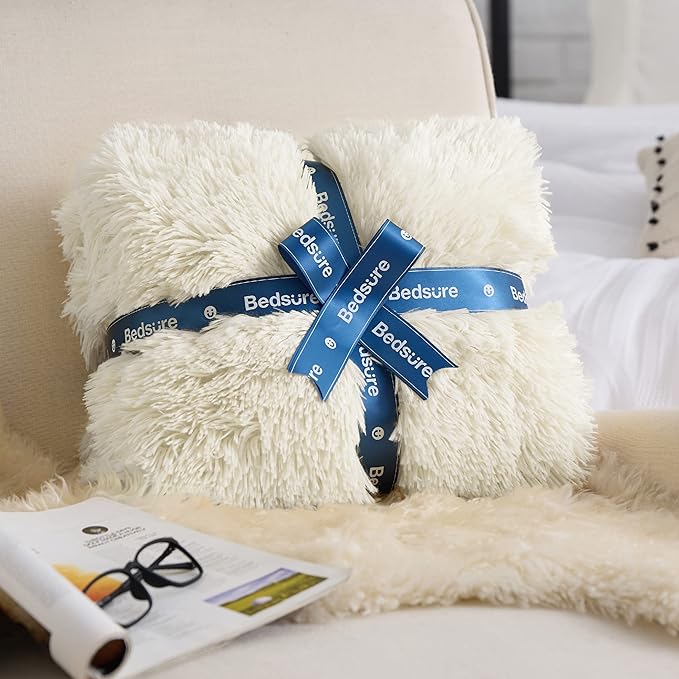 Bedsure GentleSoft Fluffy Cream King Size Blanket for Bed, Thick Soft Sherpa Faux Fur Fleece Bedding Fuzzy Plush Winter Warm Heavy Big Large King Blanket, Cozy Cream Gifts for Men Women, 108x90-Ruum Studio Home