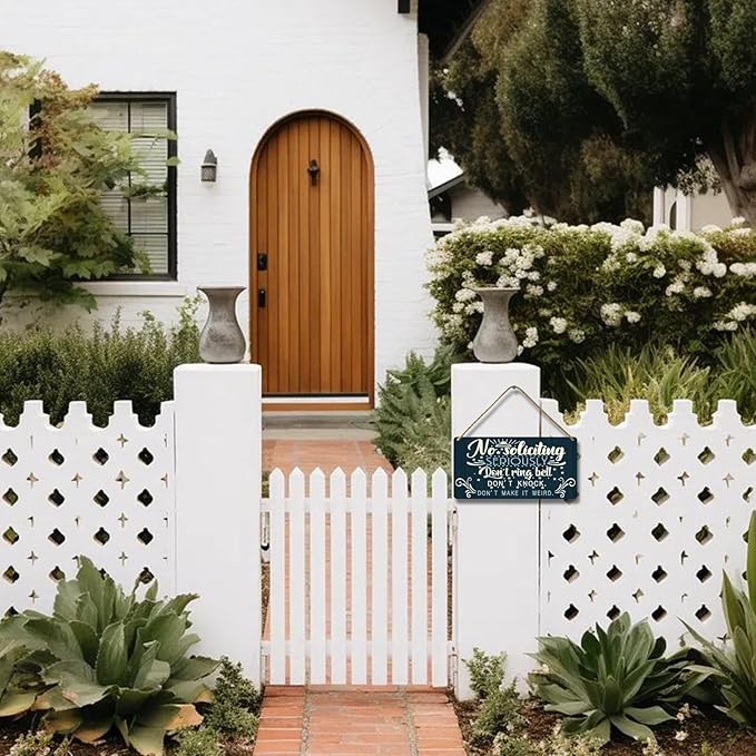 No Soliciting Sign for House Door Funny Do Not Ring Doorbell Sign for Home Front Door Seriously Don't Knock Or Ring Doorbell Don't Make It Weird Wooden Yard Signs 12x6 Inch-Ruum Studio Home