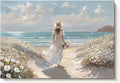 cozy country Beach Wall Art 16"x11" - Coastal Pictures Ocean Canvas Decor - Nautical Artwork Seascape Painting for Bathroom, Bedroom, Sea House-Ruum Studio Home