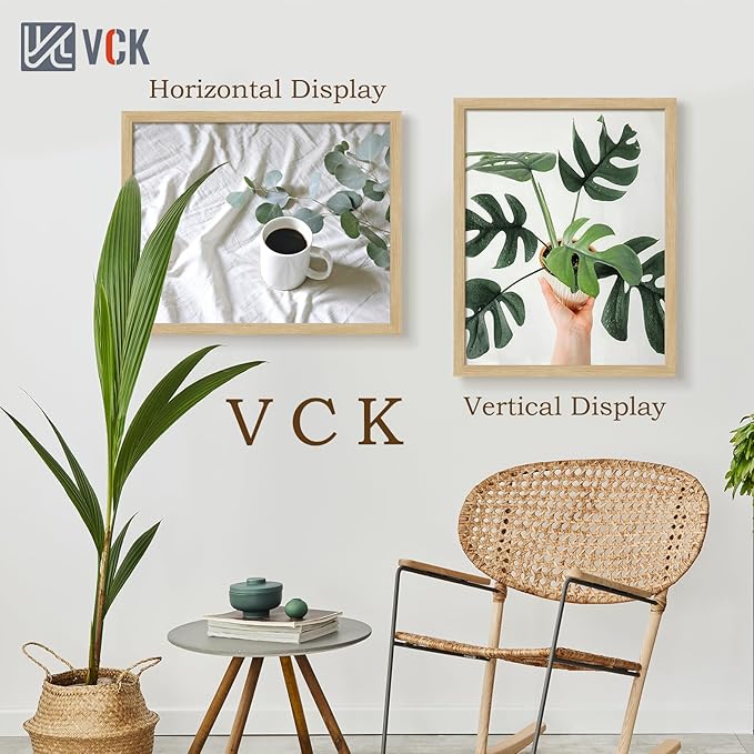 VCK 22x28 Oak Poster Frame 3 Pack, Natural Solid Wood Picture Frames, Wall Mounting Hanging-Ruum Studio Home