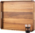 Wooden Serving Tray with Handles,Rustic Ottoman Tray for Kitchen Counter/Coffee Table/Living Room Decor,Versatile Tray for Party Picnic Barbecue-Ruum Studio Home
