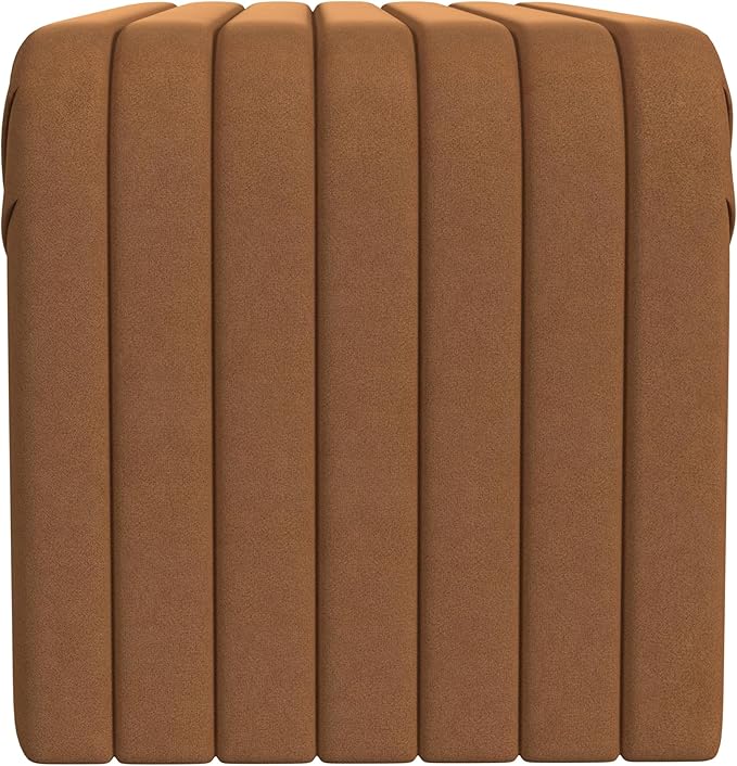 Modern Arch Channel Bedroom Bench Ottoman, 48" Entryway Bench and Shoe Rack, Soft Cushion Bench for Bedroom End of Bed, Ottoman Bench for Living Room, Bedroom, Entryway (Beach Rust Velvet)-Ruum Studio Home