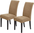 Joccun Chair Covers for Dining Room Set of 2,Dining Chair Slipcovers Stretch Dining Room Chair Covers Seat Protector,Washable Parsons Chair Cover for Home,Hotel,Banquet(Tan,2 Pack)-Ruum Studio Home