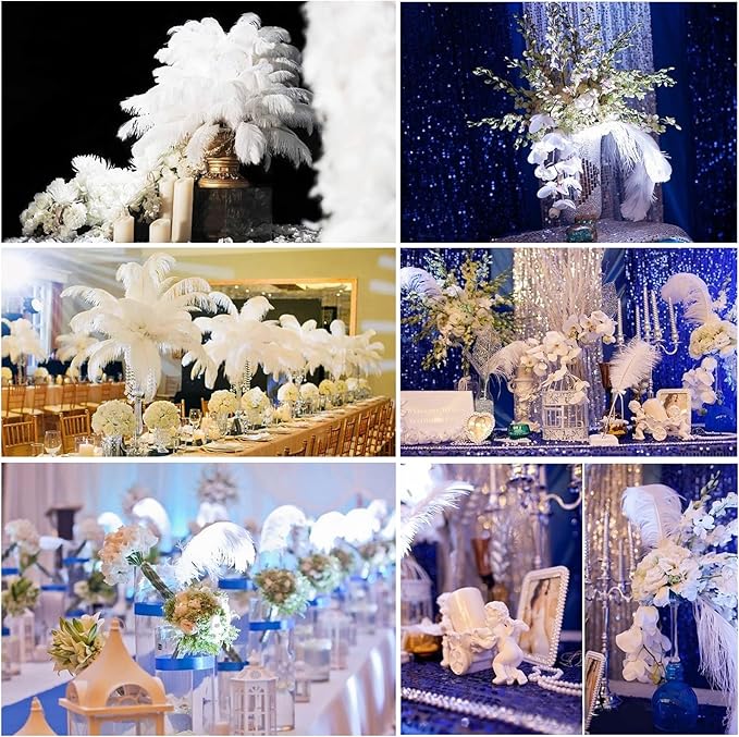 THARAHT Red Ostrich Feathers 12pcs Large Natural Bulk 14-16Inch 35cm-40cm for Wedding Party Centerpieces Halloween and Home Decoration Feathers-Ruum Studio Home