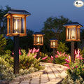 XMCOSY+ Solar Pathway Lights Outdoor Waterproof IP65 - Dual-Tone 25 LM LED Solar Garden Lights for Yard, Glass Outdoor Lighting for Garden Patio Yard Landscape Walkway Driveway Lawn Decor (Warm White)-Ruum Studio Home