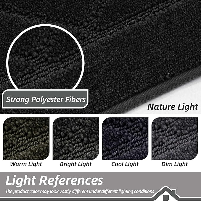 BEQHAUSE Dirt Trapper Door Mat 24" x 36", Doormat Non-Slip Entryway Rugs Washable, Dog Door Mat Stain Resistant and Absorbent Welcome Floor Mat for Front Back Door, Muddy Wet Shoes & Paws, Black-Ruum Studio Home