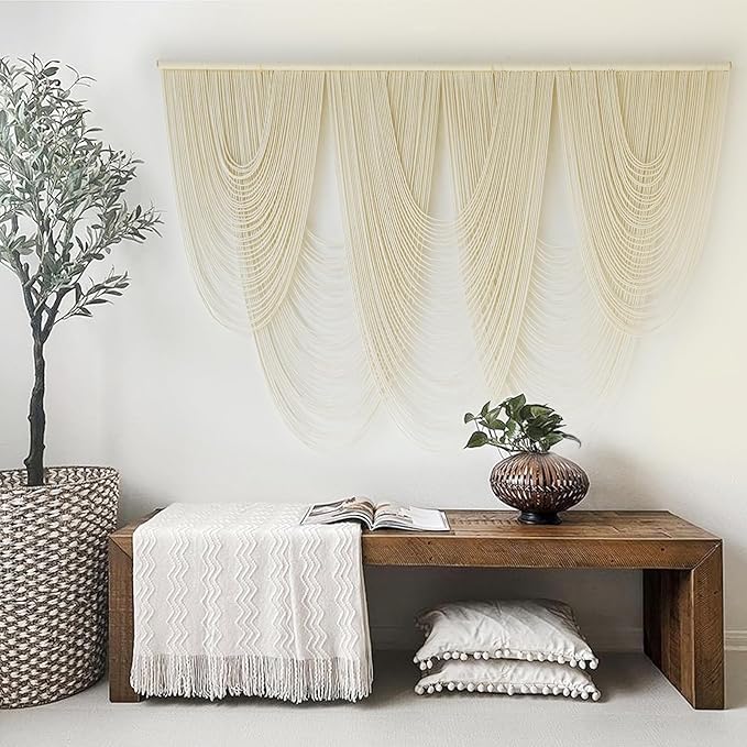 Macrame Wall Hanging Large Macrame Wall Decor Yarn Art 57" W x 41" L For Headboard Bedroom Living Room Craftsmanship Fiber Home Art-Ruum Studio Home