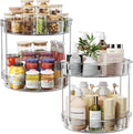 LAMU 2 Pack 2 Tier Lazy Susan Turntable Organizer 12'' Rotating Spice Rack Organization for Cabinet, Kitchen, Pantry, Countertop, Bathroom, Vanity, Medicine Cabinet Organizer, Grey-Ruum Studio Home