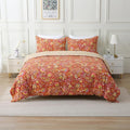 ABREEZE Paisley Bedding Sets 3Pcs Brushed Cotton Duvet Cover Set King Size Rustic Damask Red Floral Comforter Cover with Zipper Closure Boho Bedding Collections-Ruum Studio Home