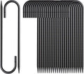 16 Inch Rebar Stakes J Hook 26 Pack Ground Stakes Heavy Duty Tent Stakes with Chisel Point End Chain Link Fence Stakes Galvanized Steel Ground Anchors Metal Spikes Black Coated-Ruum Studio Home