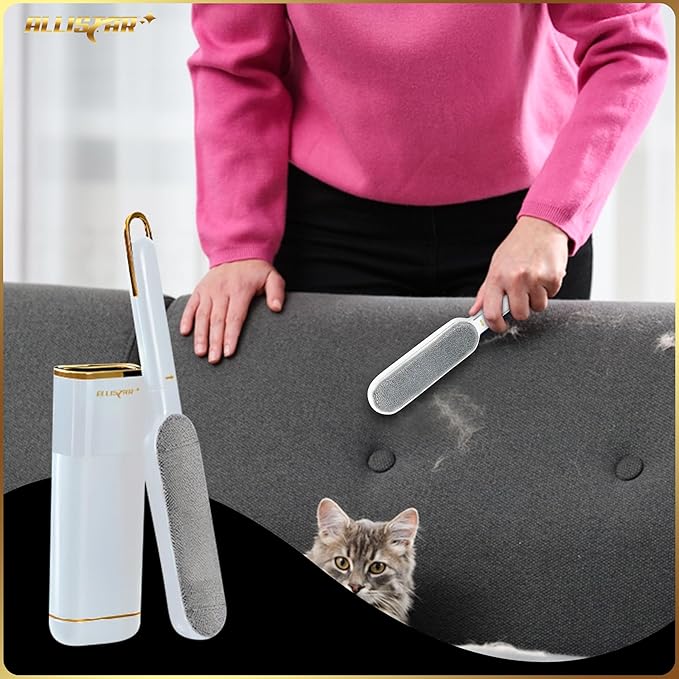 Lint Brush, Pet Hair Remover, Lint Remover for Clothes, Sofa, Carpets, Car Seats. Cat Hair Remover. Dog Hair Remover Laundry. Double-Sided. Reusable. Self-Cleaning Base. ALLISTAR (Snow Peak White)-Ruum Studio Home