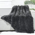 GONAAP Fuzzy Faux Fur Throw Blanket Dark Grey Super Soft Cozy Plush Fuzzy Shaggy Blanket for Couch Sofa Bed (Dark Grey, Throw(50"x60"))-Ruum Studio Home