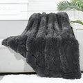 GONAAP Fuzzy Faux Fur Throw Blanket Twin Size Dark Grey Super Soft Cozy Plush Fuzzy Shaggy Blanket for Couch Sofa Bed (Dark Grey, Twin(60"x80"))-Ruum Studio Home