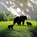 3 Pack Bear Metal Garden Decorative Stakes, Weather Proof Silhouette Statues for Yard, Patio,Outdoor Decor for Bear Lovers and Pet Owners-Ruum Studio Home