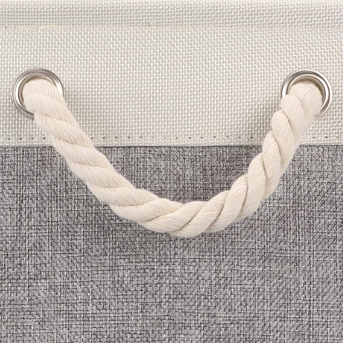 Bidtakay Storage Baskets for Organizing Large Storage Bins for Shelves 2 Pack 16x12 in Fabric Baskets for Blanket Nursery Toy Storage Collapsible Organizer Bins Closet Organizers Storage-Grey&White-Ruum Studio Home