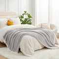Snuggle Sac Oversized Grey Throw Blankets Twin Size,Super Soft Warm Blankets Cozy Knit Fuzzy Throw Blankets for Sofa, Bed, Heather Grey, 60x80 inches-Ruum Studio Home