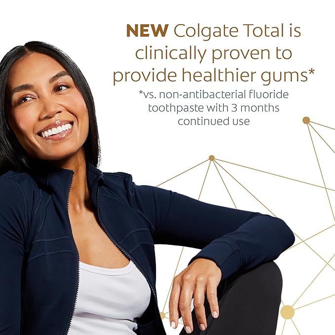 Colgate Total Active Prevention Whitening Gel Toothpaste with Fluoride, Bulk with Clinically Proven Formula That Fights Plaque Bacteria, Mint, 4 Pack, 5.1 oz-Ruum Studio Home