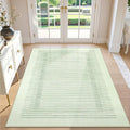Wonnitar Washable Striped 5x7 Living Room Area Rug, Non-Slip Green Berber Stripe Rugs for Bedroom, Low Pile Soft Minimalist Floor Carpets for Kids Nursery Room Dining Room (Green,5' x 7')-Ruum Studio Home