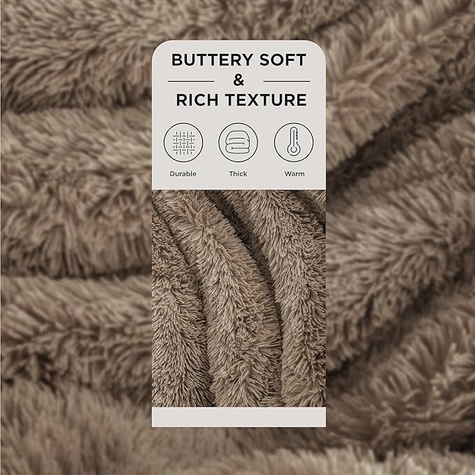 Bedsure GentleSoft Fluffy Brown King Size Blanket for Bed, Thick Soft Sherpa Fleece Faux Fur Bedding Fuzzy Plush Winter Warm Large King Blanket, Cozy Brown Gifts for Men Women, 108x90-Ruum Studio Home