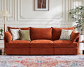 102.6" Modular Sectional Sofa, Oversized 3-Seater Terracotta Orange Couch with Removable Chenille Fabric Cover, Deep Seat & High Backrest for Living Room, Office & Apartment-Ruum Studio Home
