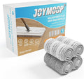 JOYMOOP Flat Mop Pads, Microfiber Mop Cleaning Pads, Washable Pads, Pads Replacement for JOYMOOP Flat Mop or Mop Bucket Set, Pack of 4 Refills 15inch - Grey and Stripe-Ruum Studio Home