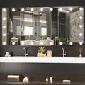 Hasipu LED Bathroom Mirror with Lights, 59" x 28" Hollywood Wall-Mounted Bathroom Mirror with 24 Dimmable Bulbs, 3 Colors Modes, Touch Control, Anti-Fog, Memory Function, Shatter-Proof, ETL Listed-Ruum Studio Home