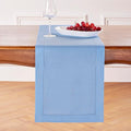 Solino Home Linen Cornflower Blue Table Runner 108 Inches Long - 100% Pure Linen Hemstitch 14 x 108 Inch Table Runner for Dining - Classic Hemstitch-Ruum Studio Home