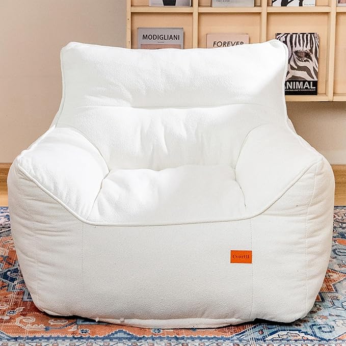 Bean Bag Chair with Filler, Bean Bag Sofa Chair with Tufted Soft Armrests Plush Lazy Sofa Comfy Chair,Large BeanBag Chair for Adults in Livingroom, Bedroom-Ruum Studio Home