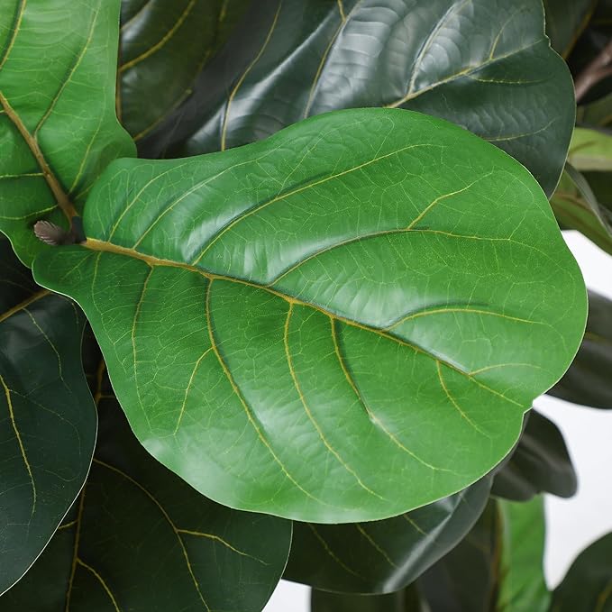Artificial Fiddle Leaf Tree, 7ft Faux Plant Fake Ficus Lyrata Trees with White Planter, Artificial Fig Trees Floor Plants for House Office Living Room Indoor Home Decor, Housewarming Gift-Ruum Studio Home