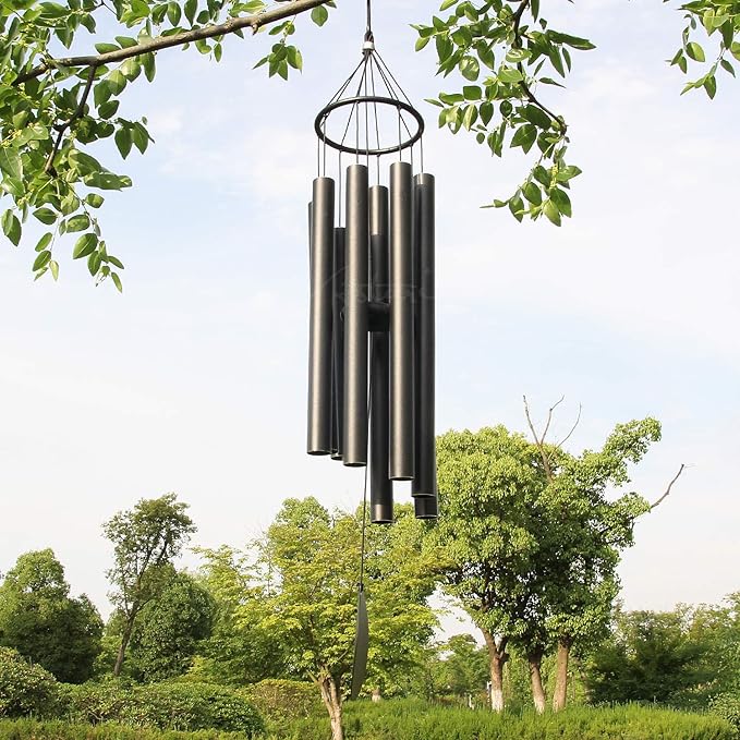 ASTARIN Large Wind Chimes for Outside(38 inch), Sympathy Wind Chimes Outdoor Clearance with 8 Aluminum Tuned Black Tubes, Memorial Wind Chimes Gift Decoration for Home, Garden,Patio,Backyard.-Ruum Studio Home