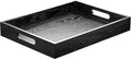 Wood Serving Tray with Handles, Home Decorative Wooden Rectangle Ottoman Decor Platter Vanity Tray for Breakfast Dinner Drinks Kitchen Dining Living Bathroom Restaurants Black-Ruum Studio Home