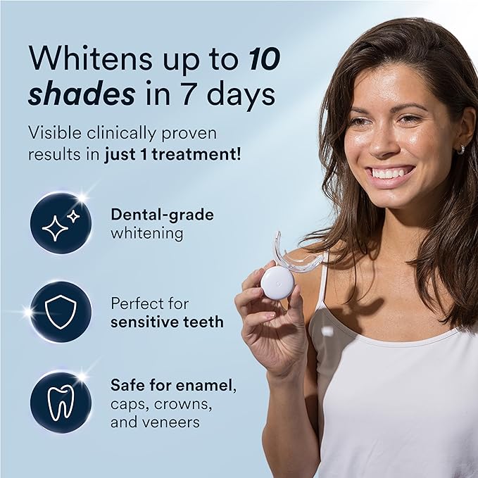 Auraglow Teeth Whitening Kit, LED Accelerator Light, 35% Carbamide Peroxide Teeth Whitening Gel, 20+ Whitening Treatments, Whitens up to 10 Shades in 7 Days-Ruum Studio Home