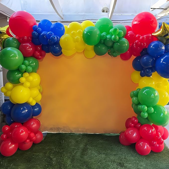 Red Blue Green Yellow Balloons 12 Inch Assorted Rainbow Latex Balloons Primary Color Red Blue Yellow Green Polka Dot Colorful Balloon for Kids Birthday Baby Shower Carnival Circus Party Decor-Ruum Studio Home